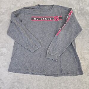 North Carolina State Shirt Mens Large Gray Long‎ Sleeve Sportswear Casual